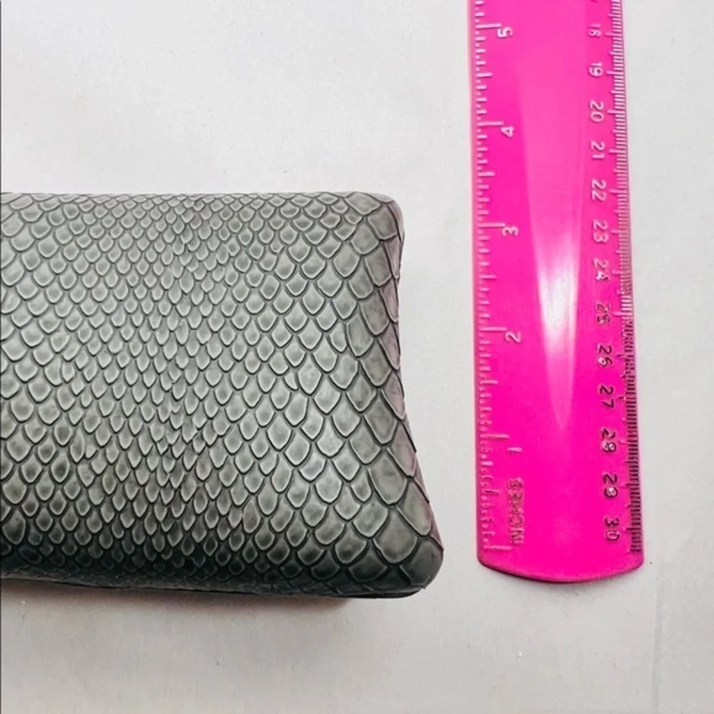 Beautiful python textured clutch with diamond/ silver accent closure